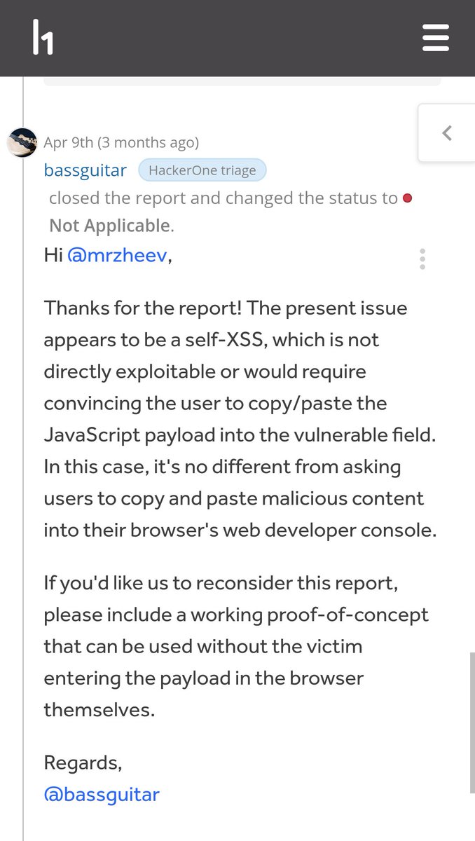 Zheev1's tweet photo. Is your team kidding me? @Hacker0x01 https://t.co/aZvoQZo8mr