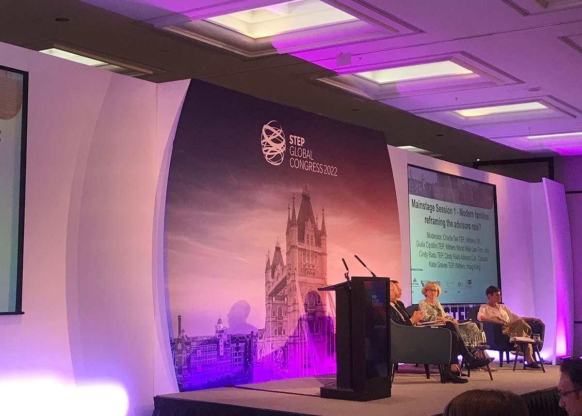 Our #ModernFamilies panel has begun at #STEPGlobalCongress. They are examining the evolution of the family structure, with Charlie Tee TEP asking the panelists what family really means. Read more on our live blog: bit.ly/STEP-Congress-…