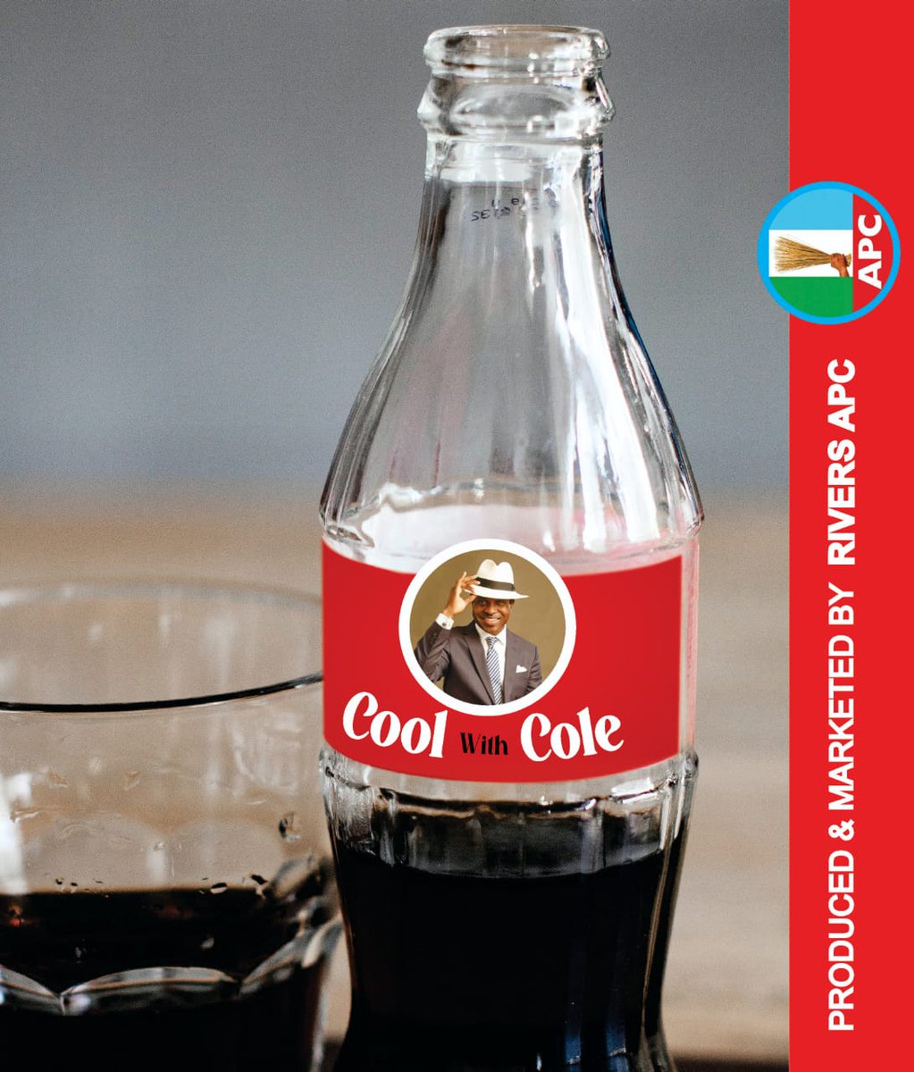 MikeMonday17's tweet image. COOL WITH COLE...!!
 
An international product yet at home in Rivers State!

CHOOSE ONE: It's either COLE or COLE. Simply cool the tension with this drink.