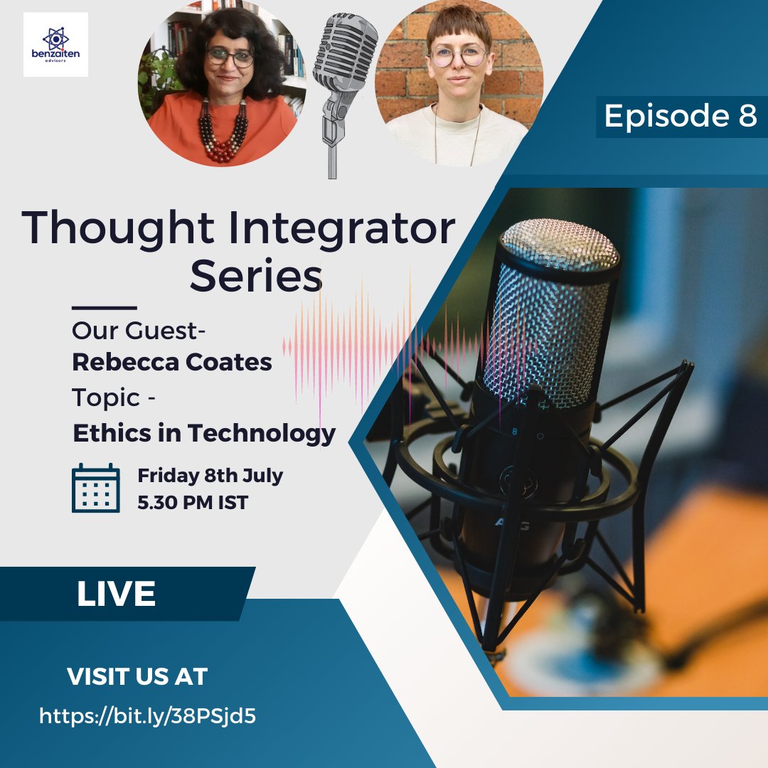 ReenaDayal4's tweet image. I&apos;m back with my podcasts. This promises to be an interesting and insightful discussion. If you are interested in/concerned with/curious about the impact of Technology on Society, you should attend this session #EthicsInTechnology youtube.com/channel/UCKk4W…