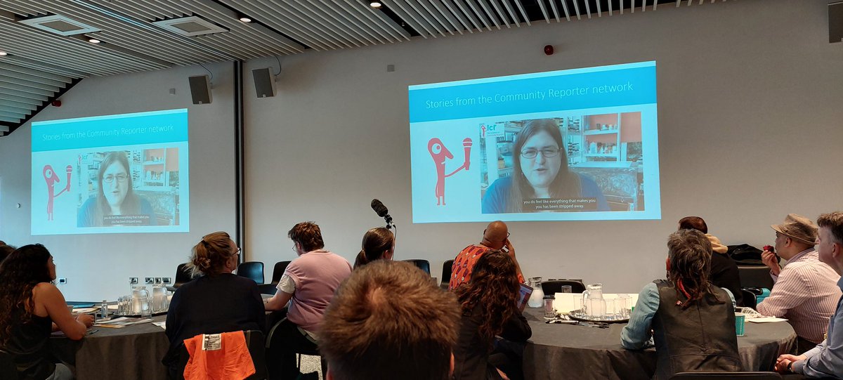 CatDRees's tweet photo. Great start to #ICRCon2022 hearing some of the 100s of voices that have been captured over the last year.

@peoplesvoice 
@commreporter 
#CoProWeek https://t.co/UIRFmBI5gu
