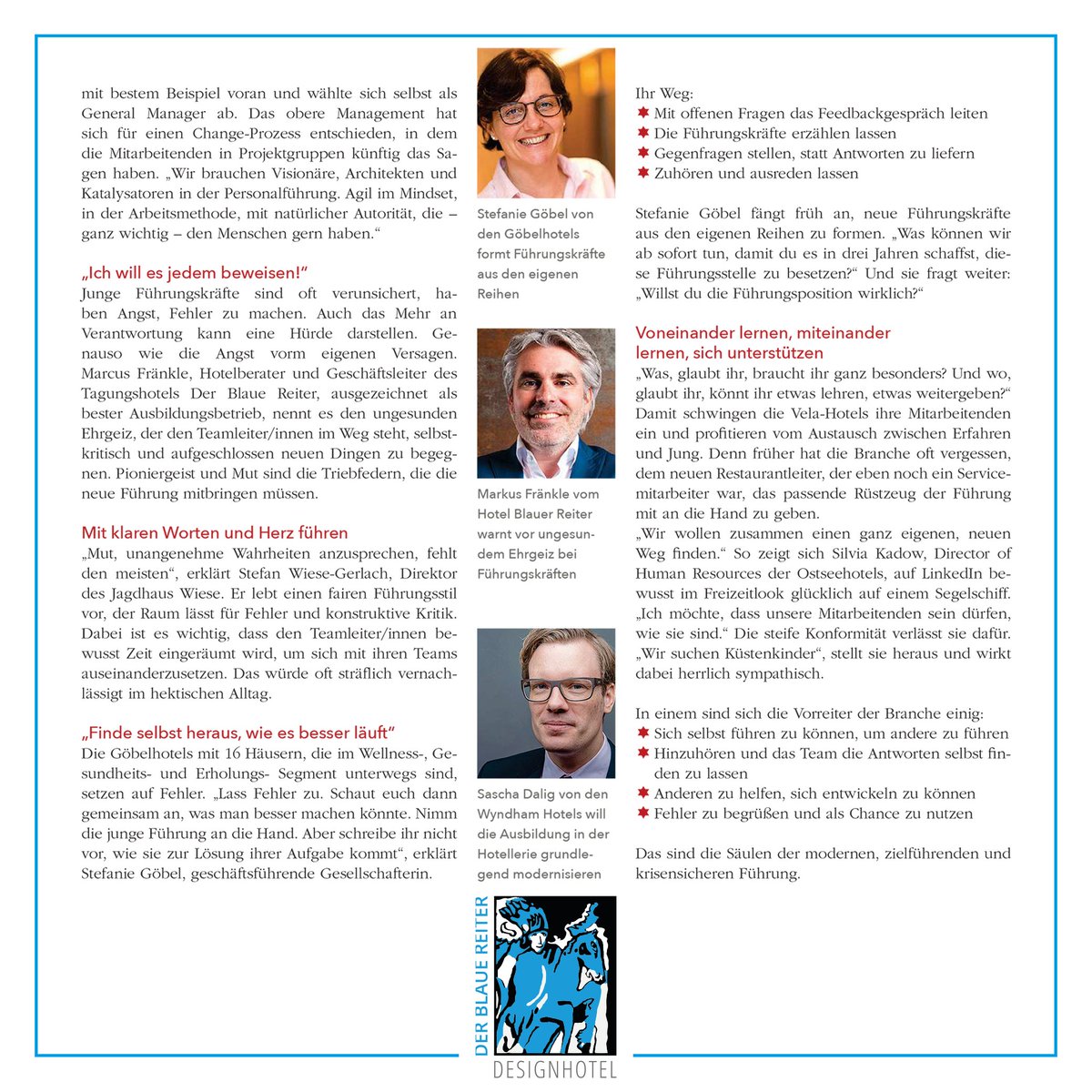 Moderne, zielführende und krisensichere Führung in der Hotelbranche 💪

Den gesamten Artikel könnt ihr hier nachlesen:  issuu.com/gwverlag/docs/… 

Das Hotel Der Blaue Reiter-Team 💙

#hotelderblauereiter #hotel #designhotel #durlach #karlsruhe #superiorhotel #magazin