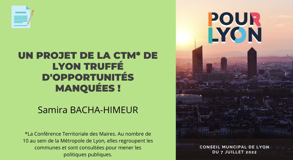 Projet de la CTM de #Lyon 21-26 : <a href="/HimeurSamira/">Samira Himeur</a> pointe les trop nombreuses opportunités manquées ! Quid de :
➡️l'accessibilité ?
➡️L'éducation ?
➡️La revitalisation des quartiers en difficulté ?
➡️Le logement ?
🤷‍♀️🤷‍♂️

👉 Son intervention  : urlz.fr/iKgb