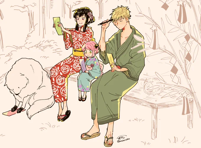 22.07.07七夕
"ちち、まじめ。"

七夕祭りで短冊書いて屋台まわっておくれよフォージャー家

アニャはわたあめ
はははりんごあめ
ちちはたこ焼き(アニャにあーんで分けてあげてほしい、あわよくばその流れで無意識にははにもあーんからのはは赤面)
みなさん、だれが何食べててほしいですか? 