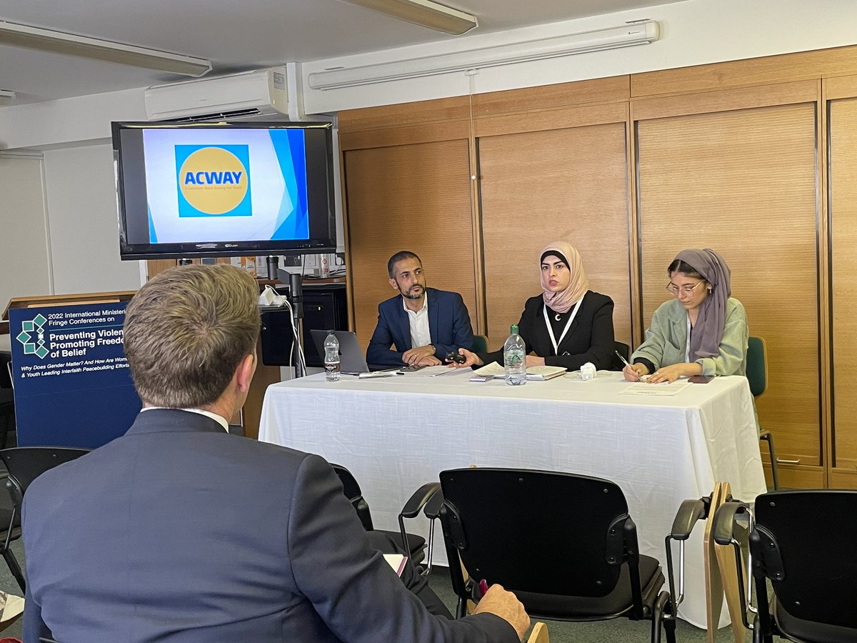 peacemakersnetw's tweet photo. Our representative and founder of @ayapoinfo1 @yoonheela1 addressed the role of women and youth in local peacebuilding and their work in #Afganistan at #FoRB #FoRBMinisterial 2022 conference. @LDSchurch @promoteforb 💪🙌🏼 https://t.co/iMQ5QNBjRs