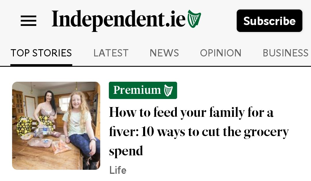 Paul_Mulhern's tweet photo. A lot of irony here in the Indo writing about ways for struggling families to save money and then putting it behind a paywall https://t.co/vOSrSDhY8o