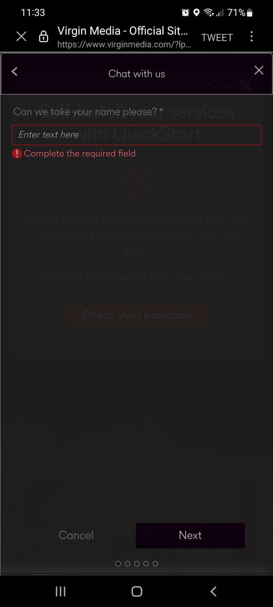 sumpner_emma's tweet photo. @virginmedia I have done all that and I just get this and won't let me write anything https://t.co/DWox5Y1bpF