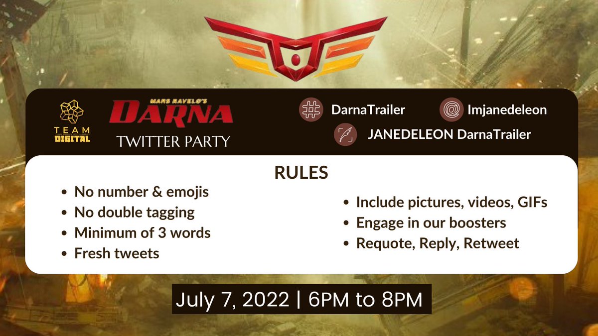 BeTrueblinks's tweet photo. Sabayan nyo kami sa pag tweet
@Imjanedeleon 
#JDLDarnaTrailer
JANEDELEON DarnaTrailer https://t.co/8lcVGTCVQG