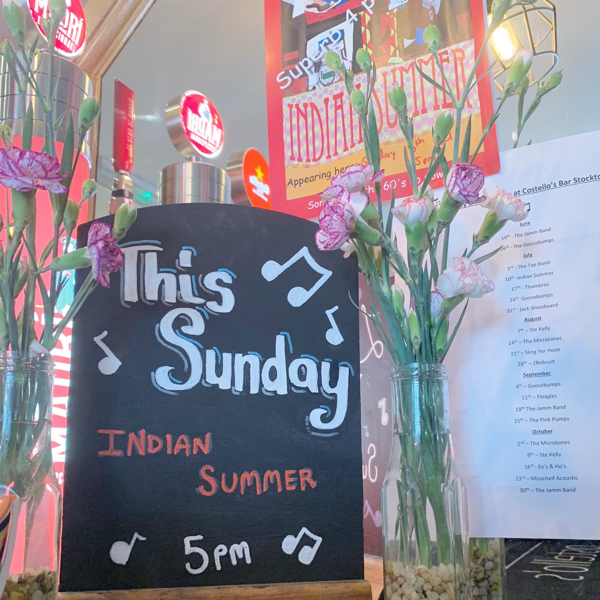 CostellosBarSH's tweet photo. Donβt forget this Sunday we have the spectacular Indian Summer playing for us from 5 pm!
#livemusicsundays #costellosstocktonheath #realaleandmusic https://t.co/OJxbGJVOXR