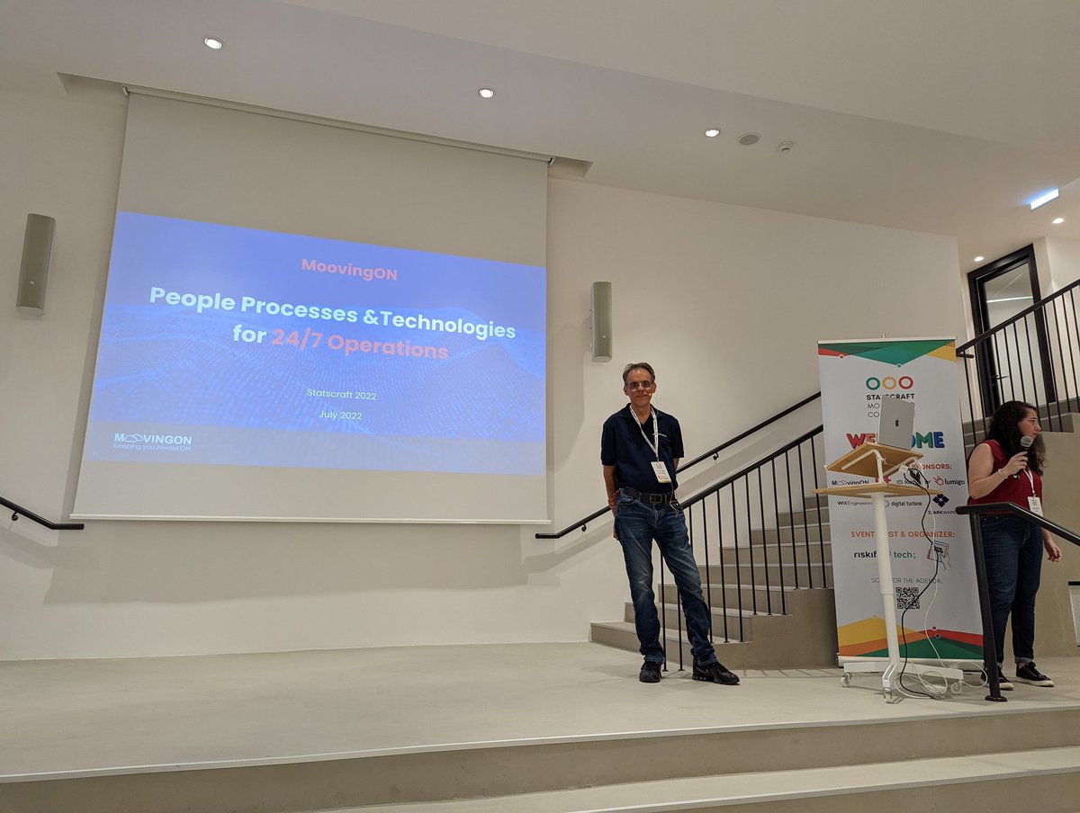 statscraft's tweet photo. Great talk by Eyal Elhadad from @MoovingON_NOC on people and processes in #monitoring 

#statscraft #tlvcommunity https://t.co/yk6xz9GMPd