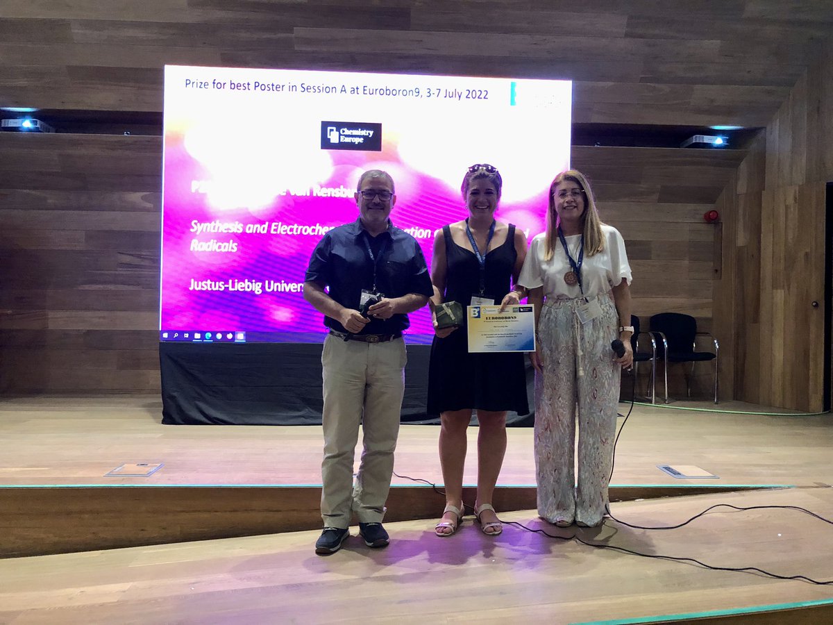 Euroboron9 Conference 2022 (@euroboron9) on Twitter photo 🏅 Big congratulations to Mari Janse van Rensburg for winning a poster prize in session A at the #Euroboron2022 #Euroboron9 Her poster focused on “Synthesis and Electrochemical Investigation of Boron Verdazyl Radicals” <a href="/jlugiessen/">Universität Gießen</a> 🏅 Big congratulations to Mari Janse van Rensburg for winning a poster prize in session A at the #Euroboron2022 #Euroboron9 Her poster focused on “Synthesis and Electrochemical Investigation of Boron Verdazyl Radicals” <a href="/jlugiessen/">Universität Gießen</a>