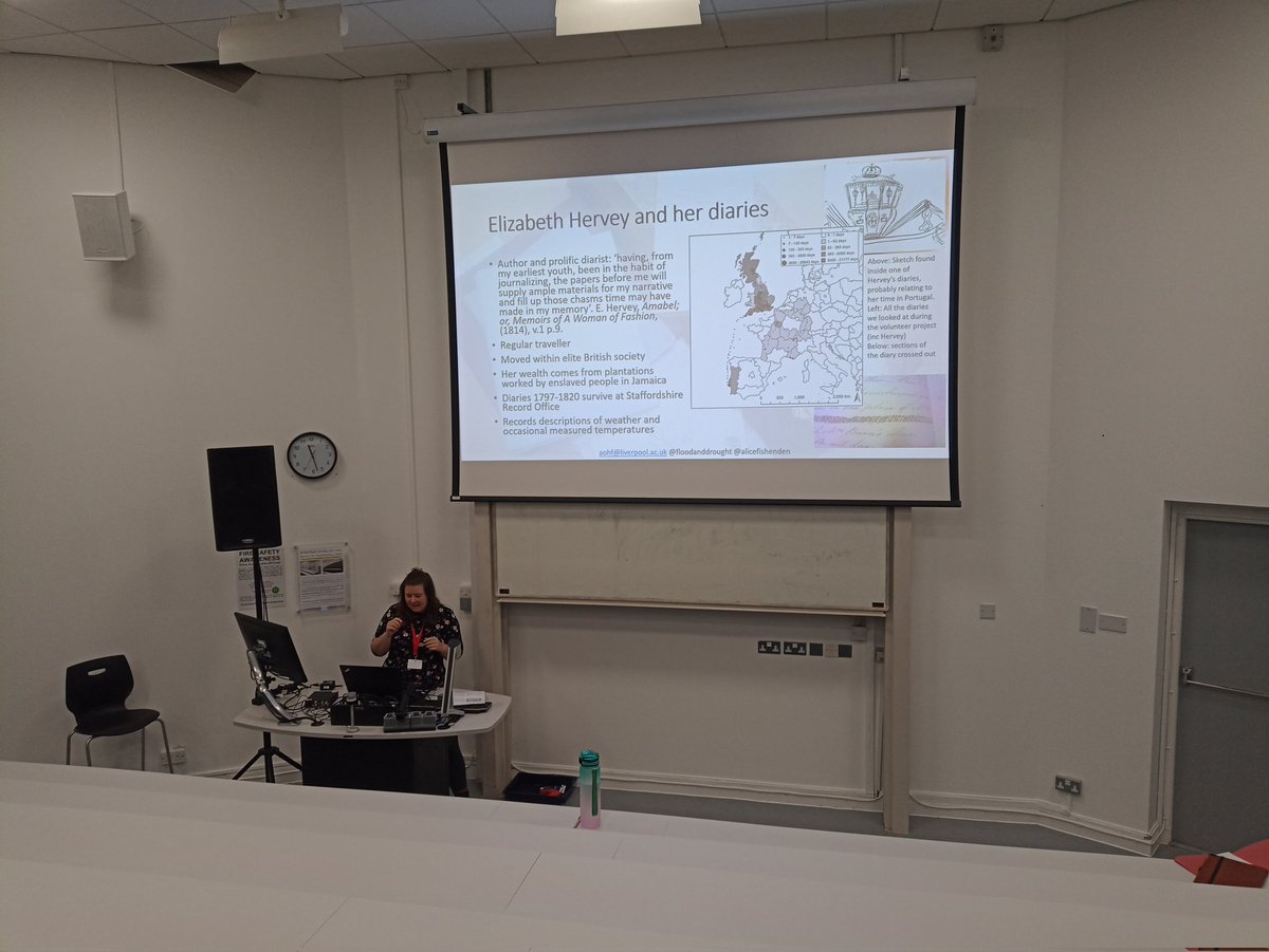 katrinkleemann's tweet photo. Fascinating talk at the @ESEH2021 by @AliceFishenden on perspectives on the aftermath of the Tambora eruption from the British female traveller and writer Elizabeth Hervey, "such a summer was never remembered". Her diaries span from 1797-1820. #eseh2022 #envhist #climhist 🌋 https://t.co/F1AmqVru1G