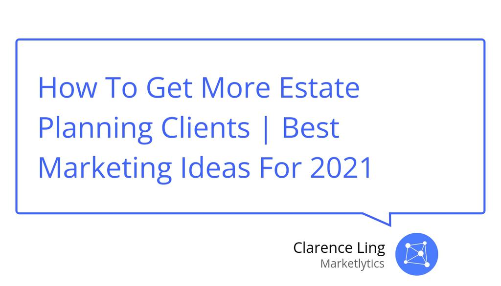 Estate Planning is a subset of the law practice Wills &amp; Estates.

Read the full article: How To Get More Estate Planning Clients | Best Marketing Ideas For 2021
▸ bit.ly/3wpz5AV

#Safewill #EstatePlanning #FacebookAds #GoogleAds