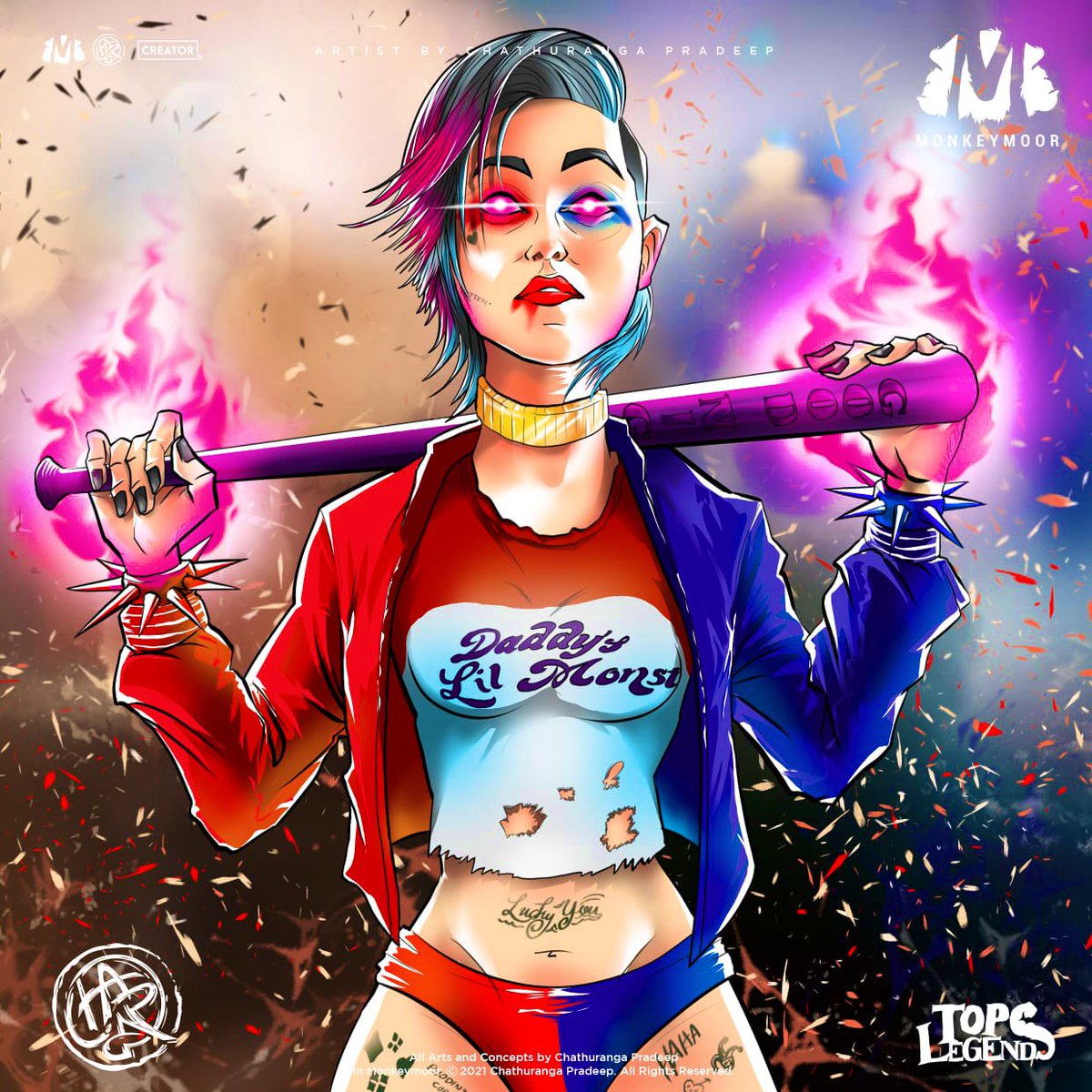 Chathurangps's tweet photo. Sri Lankan Harley Quinn @yohanimusic in fantasy universe💥

🏆Top Legends !

All Arts and Concepts by Chathuranga Pradeep in Monkeymoor.

©2021 Chathuranga Pradeep. All Rights Reserved. 

#yohanimusic #chathuranga #monkeymoor #toplegends https://t.co/lp0GslbU8N