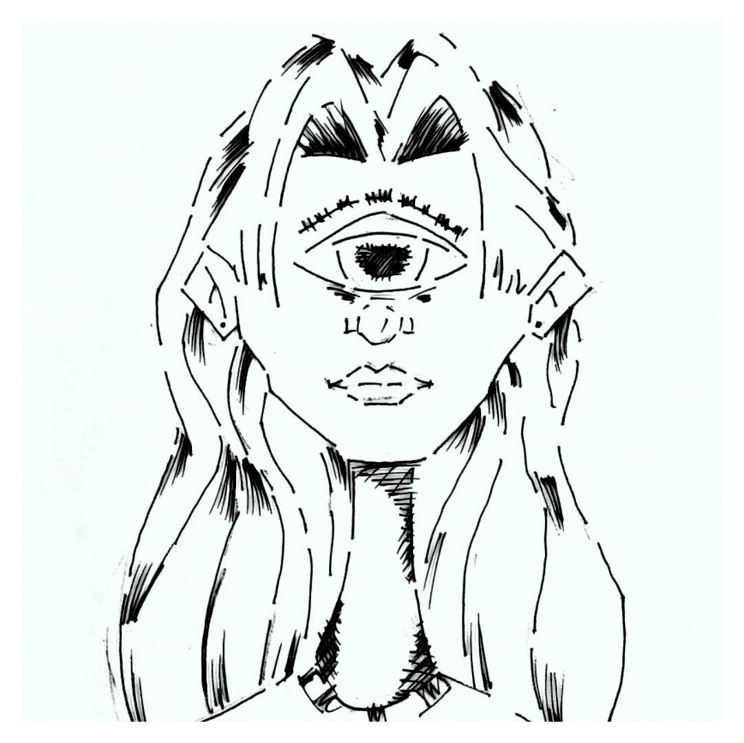 weekkee's tweet image. girl with one eye...