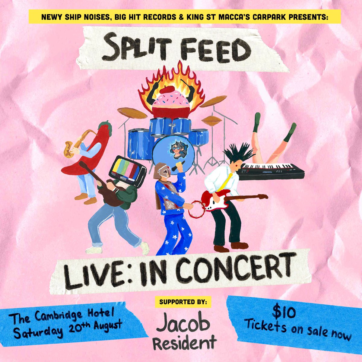 LET’S PLAY A ROCK SHOW.

Saturday August 20th at the old stomping ground, The Cambridge Hotel, with best mates <a href="/jacobroxxx/">jacob</a> and <a href="/ResidentAU/">Resident.</a>. 

First show in 3 years, could be the last for a while. We genuinely can’t wait.

Tickets - bit.ly/3ypCLFK