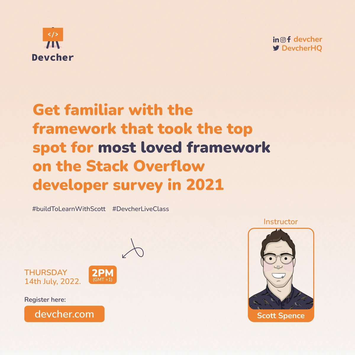 DevcherHQ's tweet photo. Fancy learning the most loved framework in the @StackOverflow dev survey (2021)? 

Learn to build with @sveltejs in this workshop with @spences10 https://t.co/jSJP8byyMt