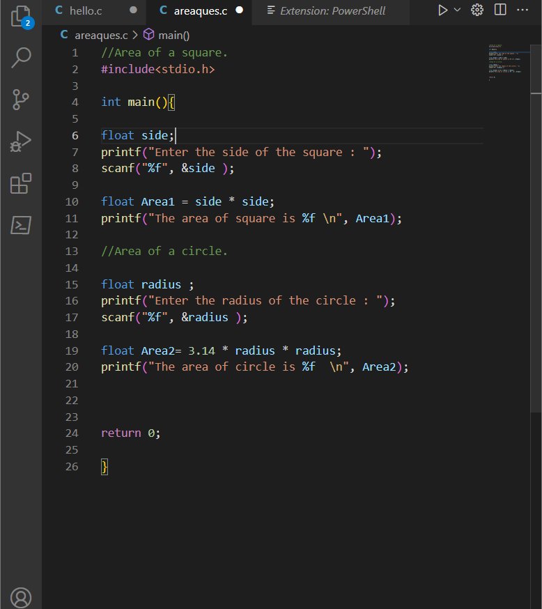 nasima_mallick's tweet image. Solved area of square and area of circle questions usin g C
#codinglife #100daysofcodechallenge #day2ofcode