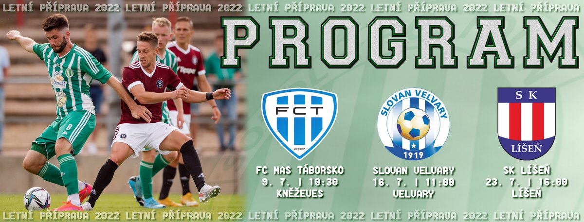 🅰 PROGRAM PŘÍPRAVY | V sobotu se Hostouňští v prvním přípravném utkání sezony 2️⃣0️⃣2️⃣2️⃣/2️⃣3️⃣ střetnou s druholigovým týmem <a href="/FC_MAS_Taborsko/">FC MAS Táborsko </a>. O týden později je na programu utkání se Slovanem Velvary. Generálku na nový soutěžní ročník obstará atraktivní duel s @SK_Lisen_Brno ⚽️