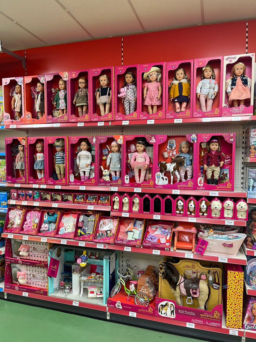 **OUR GENERATION DOLLS BACK IN STOCK**

They are back, all stores replenished now! Great prices!

Also available online ow.ly/VQCU50JQp7e

(photo from the Dereham store)