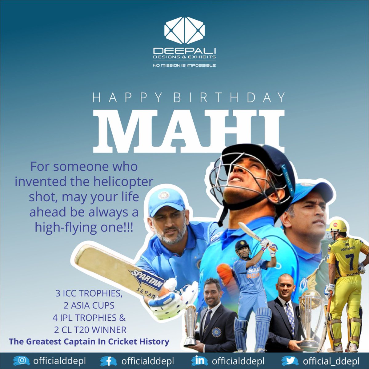 official_ddepl's tweet photo. #DeepaliDesigns wishes @MS Dhoni a very #HappyBirthday. #mahi #Dhoni #MSDhoni https://t.co/UJV7pwJuXI