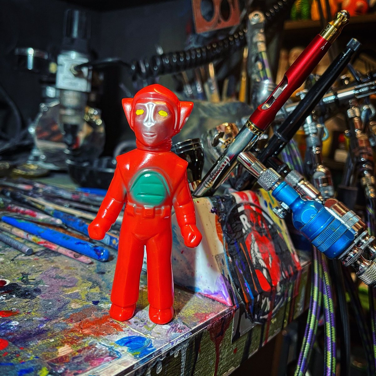 まちこ ヤフオク! - かっこわらい雑貨店 まちこ 赤 ソフビ デザフェ