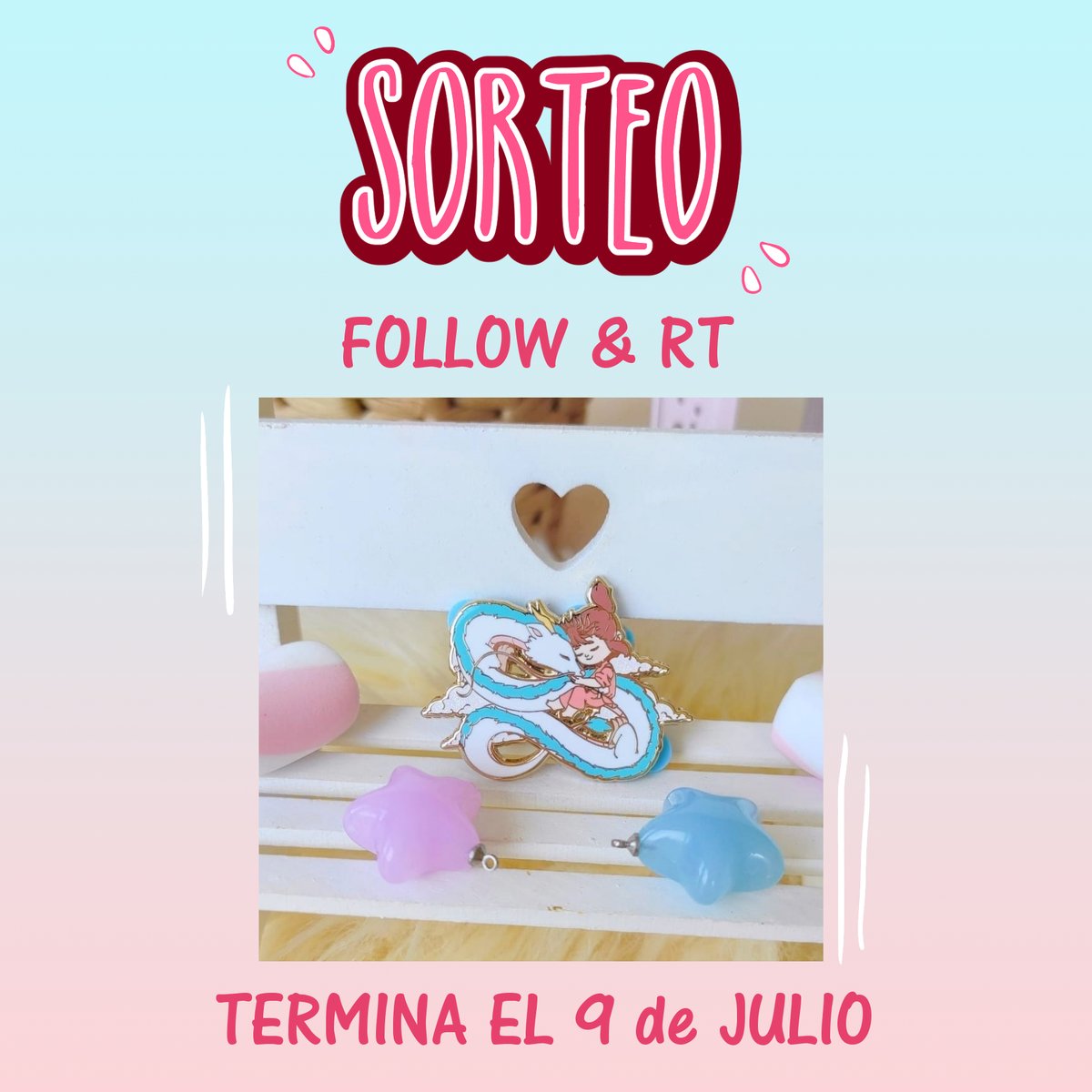 ✨SORTEO✨
Pin de Chihiro y Haku ❤️
- Sígueme 
- Da RT
- ¡Internacional! 

✨GIVEAWAY ✨
Haku and Chihiro enamel pin ❤️
- Follow me
- RT
- It is international! 
Ends 9-7-2022