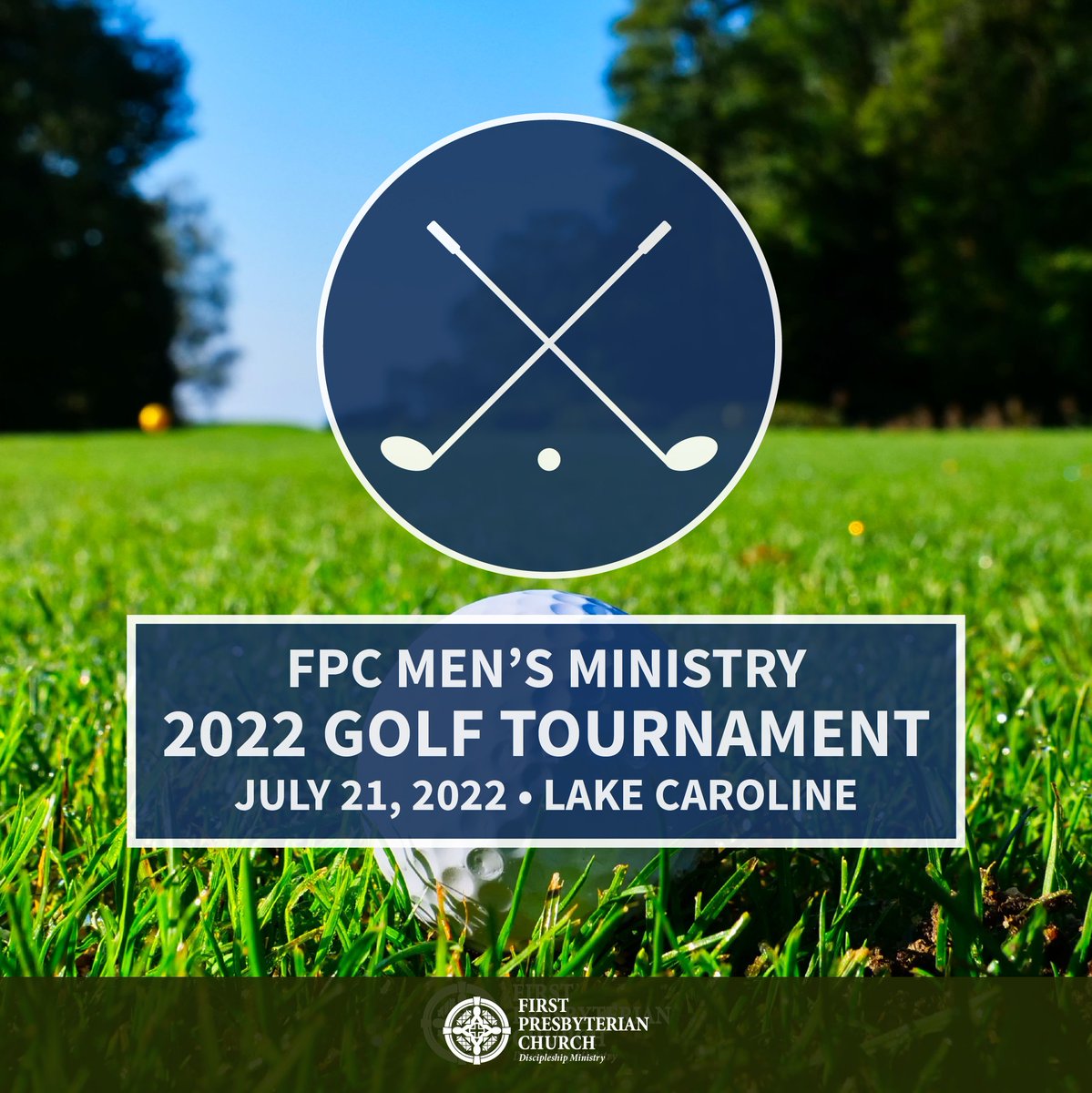 FPC Men: It's time for our annual Men's Golf Scramble on July 21! ⛳

Form a team on your own or let us know if you want us to place you in one. This is a favorite event of our men's ministry! Don't play golf? No worries - Come ride the carts with us and enjoy the fellowship!