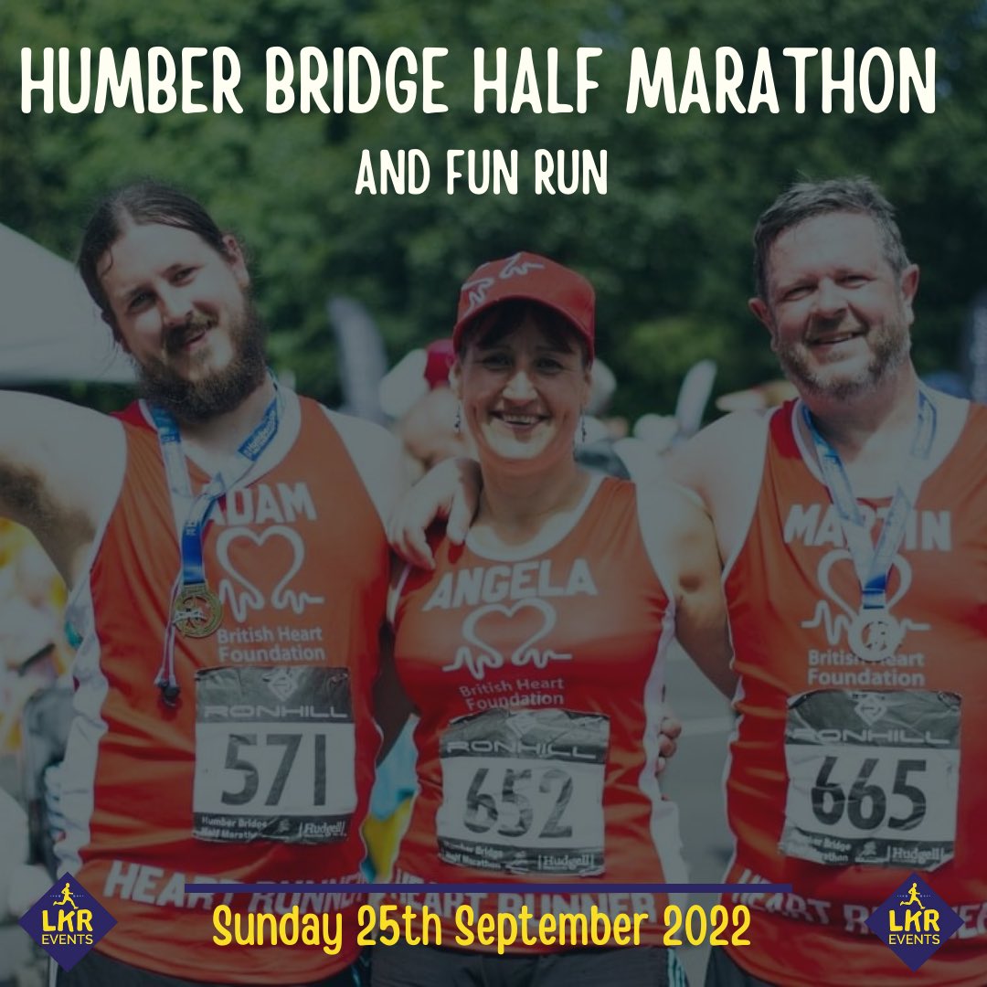 The Humber Bridge Half Marathon and fun run will this year take place on 25th September 2022.

Enter at humber-half.org.uk

<a href="/runABCnorth/">runABC North</a> 
#ukrunchat 
#halfmarathon  
#humberbridge