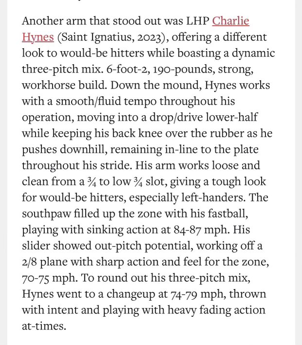 Charlie Hynes Baseball tweet media
