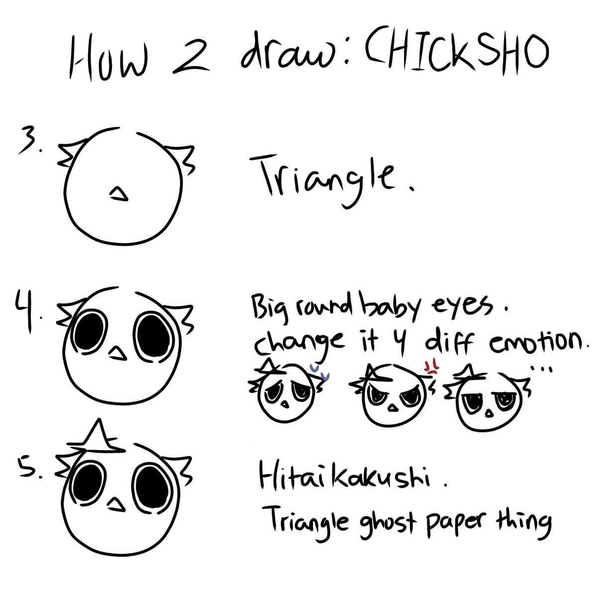 Shoolayce's tweet photo. After watching my friend suffer trying to draw this bird, I concluded that chicksho is kinda hard to draw lol. So heres a step by step for the dumb and dumbers https://t.co/NTGPMSfZ09