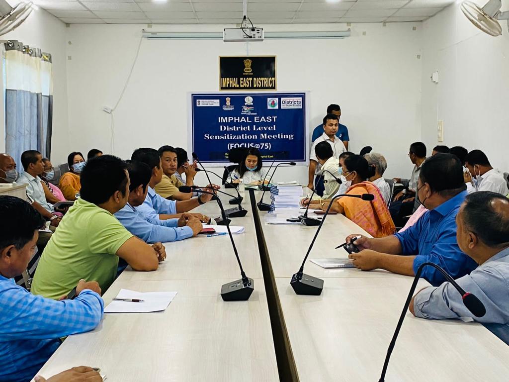 EastImphal's tweet photo. District-level Sensitization Session on Exports held on 6.7.2022 in respect of Imphal East under“District as Export Hub(DEH)” Scheme. Valuable inputs/suggestions have been received from various State Govt agencies, State exports association,Trade Union and many other stakeholders https://t.co/lce5SwvZbi