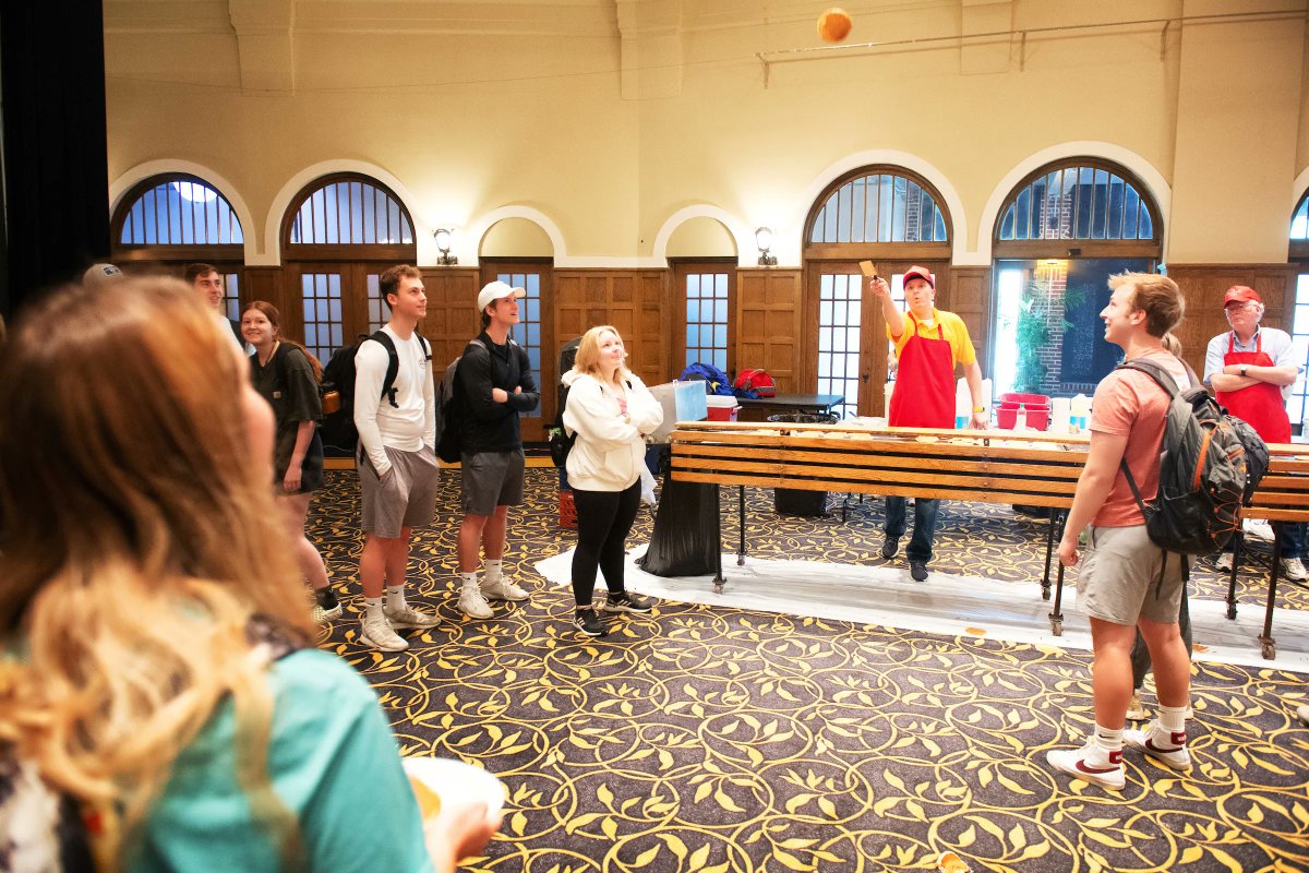 Is it a bird? Is it a plane? No, it’s a pancake! The pancakes from our biannual Finals at IMU: Flipping into Finals Pancake Breakfast event always hit the spot.