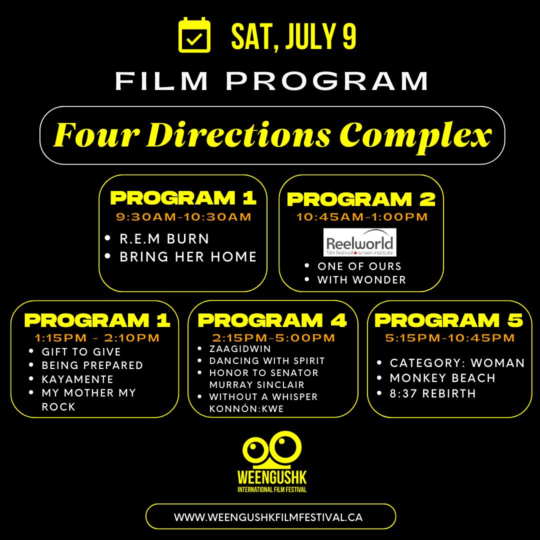 We are excited to co-present two films at this year’s Weengushk Film Festival!

Screening on July 9 from 10:45 am-1:00 pm are two films 
by Black Canadian female filmmakers: One of Ours, directed by <a href="/Yazbegrams/">Yasmine Mathurin</a> and With Wonder, directed by <a href="/thesharonlewis/">sharon lewis (she/her)</a> 
weengushkfilmfestival.ca/tickets