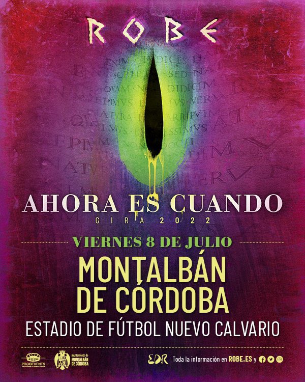 Me sobran dos entradas para el concierto de Robe mañana en Montalban, si alguien está interesado…