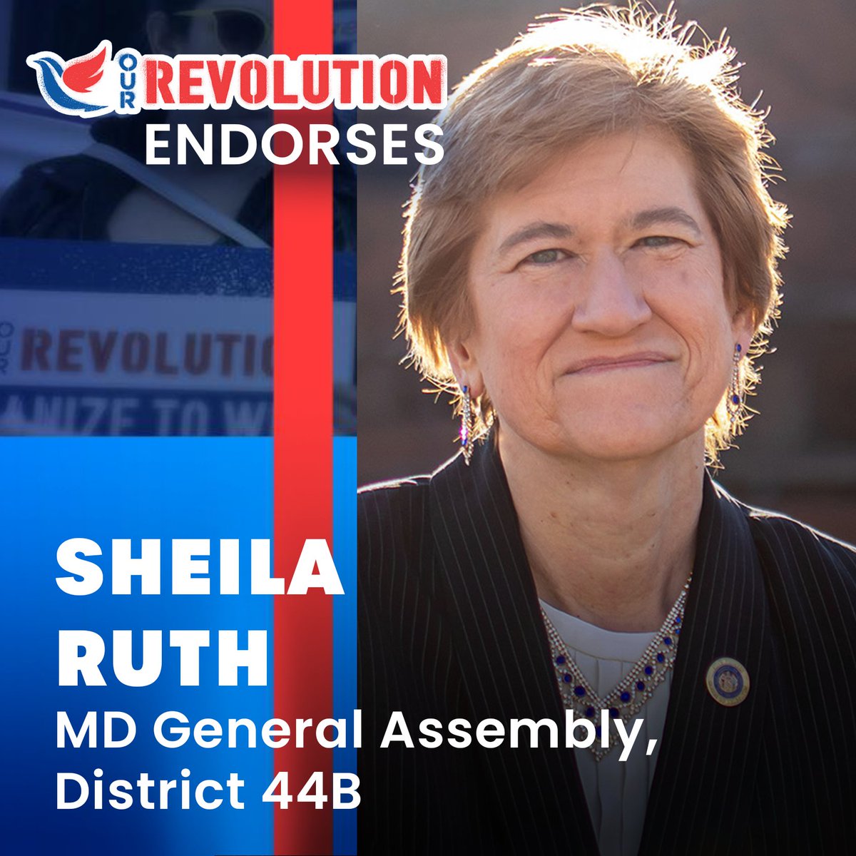 Maryland! Early voting is underway — let’s re-elect <a href="/SheilaRuthD44B/">Delegate Sheila Ruth, District 44B</a>, who is leading the fight in Annapolis for universal healthcare and equitable public transit. Power at the state level is key!