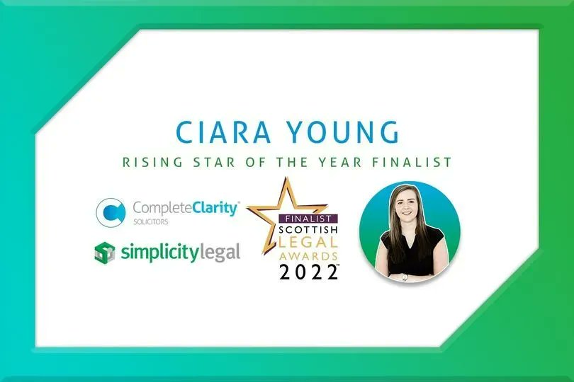 A while ago, we announced that Senior Solicitor Ciara Young had been short-listed as 'Rising Star of the Year' at the Scottish Legal Awards 2022 ⭐️

Our recent blog below details Ciara's passion for law. Please give it a read and show your support! 💪

buff.ly/3OZVMpe