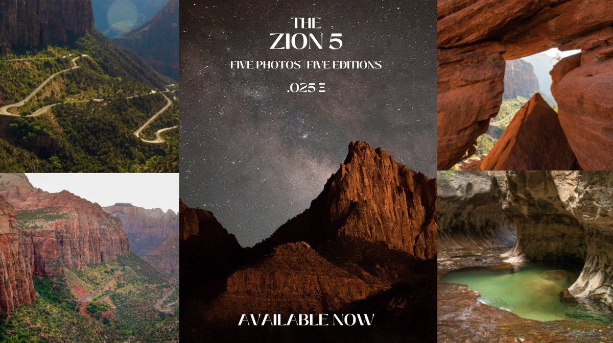 I am giving away 3 photographs in this mini drop from Zion National Park. There are five photos, five editions each. 👇🏽
opensea.io/collection/the…

Like &amp; retweet to be entered to win. The 3 winners will be chosen in 24 hours and will be able to select the photo of preference! 🥳🎉