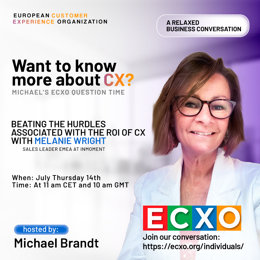 EuropeanCXOrg's tweet image. Beating the Hurdles Associated with the ROI of CX with Melanie Wright us02web.zoom.us/webinar/regist…