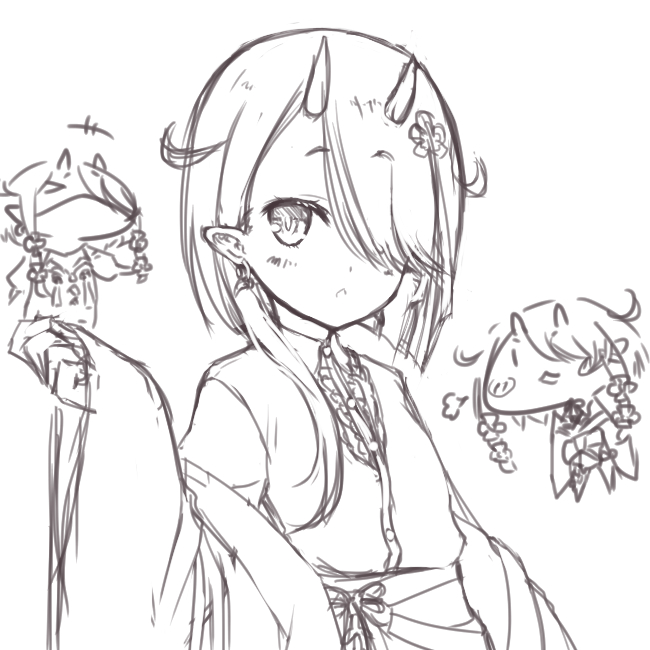 鬼灯わらべさんをおえかきす。 