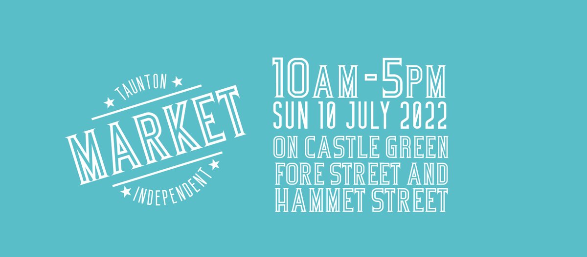Taunton- you’re in for a bumper weekend of fabulous music from The sound of the streets music festival and some wonderful outdoor shopping at Taunton Independent Market on Castle Green and Castle Bow and for this weekend only, on Hammet Street too!  🎶 🥁 🎺 🎷 🛍