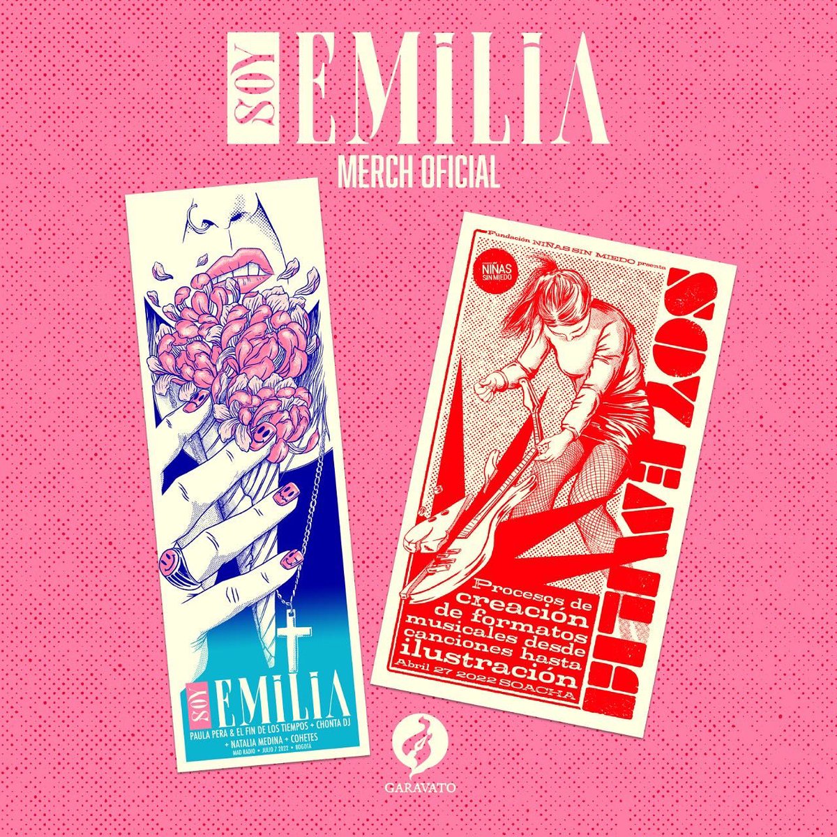 Es hoy es hoy es hoy!!! 
Llegó día de concierto y este es el merch disponible.
Cada compra de poster sin miedo donará a la fundación <a href="/NinasSinMiedo/">Niñas sin miedo</a>