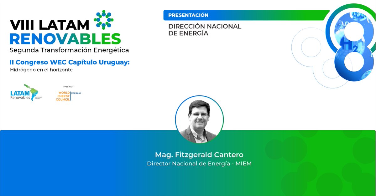 🔵 #LATAMrenovables ♻️☀️🍃🌊

En representación de 🇺🇾contaremos con la participación de <a href="/FitzgeraldCP78/">Fitzgerald Cantero Piali</a>, Director Nacional de Energía en <a href="/MIEM_Uruguay/">MIEM Uruguay</a>, en el panel: "Energías renovables en la región". 

✅ 26 y 27 de Julio - Auditorio del LATU
✅ +info: latamrenovables.com
