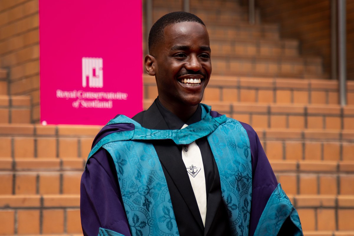 Congrats to our first afternoon ceremony graduates!

Ncuti Gatwa, star of <a href="/netflixuk/">Netflix UK & Ireland</a>'s Sex Education and the newly announced #DoctorWho, was presented with an Honorary Doctorate meaning he’s not only TV’s latest Time Lord but is now a Doctor of Drama! 
#RCSAlumni #RCSgraduation
