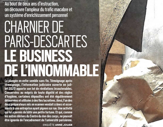 Pourquoi G. Vallancien, Directeur du centre de don ET d'1 société privée qui revendait les corps à prix d'or, n'a-t-il pas été entendu par la justice après 2 ans d'instruction ? Grâce à ses connexions politiques ? À la tête de <a href="/AssociationCdjd/">Association Charnier Paris-Descartes</a>, B. Auffret &amp; D. Artur s'interrogent
