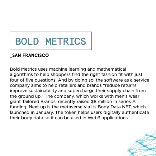 Thrilled to be included in <a href="/wwd/">WWD</a>'s latest report on "Fixing Fit" featuring an in-depth look at how new approaches and technologies are addressing the age-old problem of finding the right-sized style.👀

Demo👉 hubs.la/Q01gnH4k0