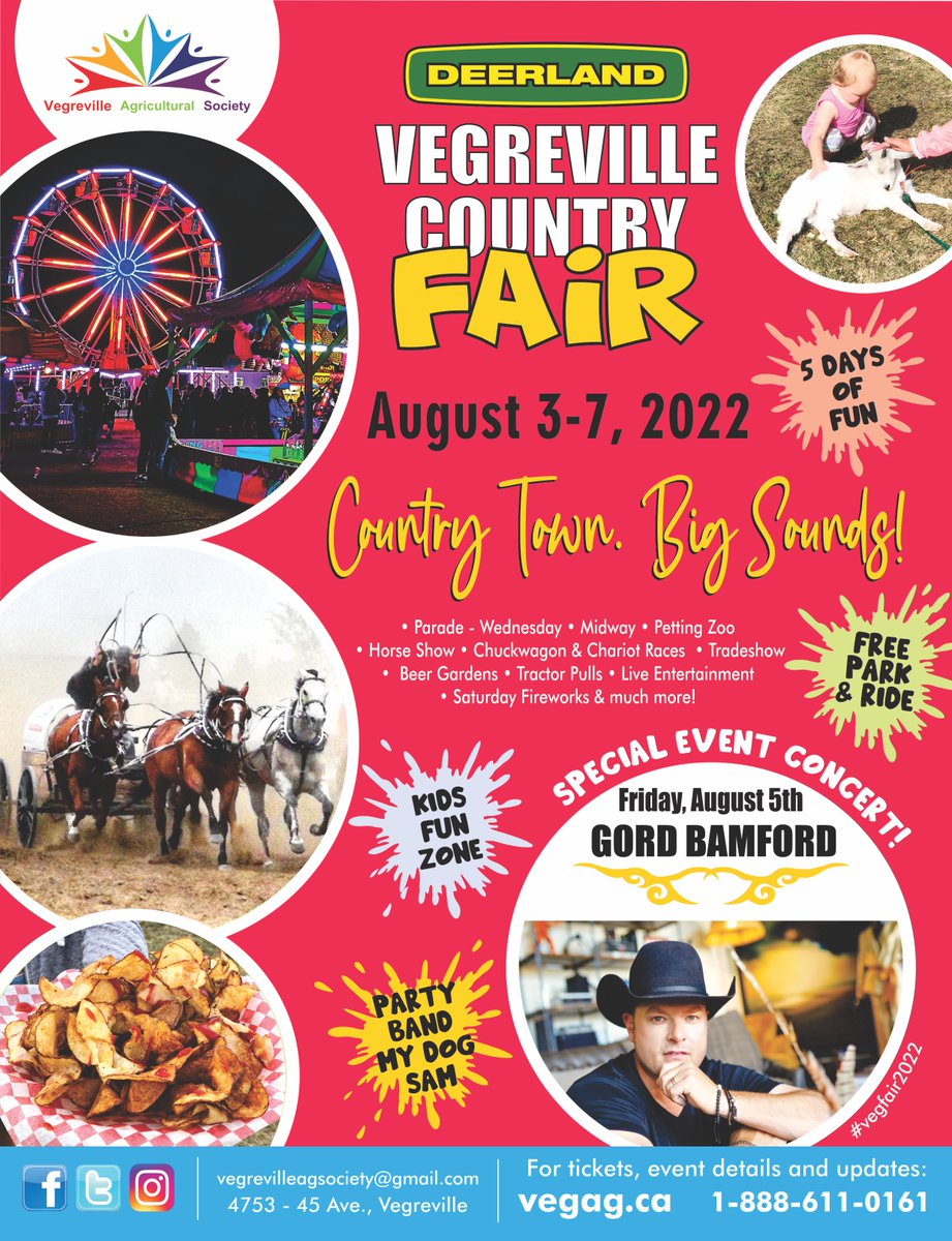 vegagsoc's tweet photo. Trade Show space still available Deerland Country Fair Aug 3 - 7
10x10 booths  $175
Tables $75
2021 attendance was over 21,000 people!!! 
DON'T MISS THIS OPPORTUNITY
Vegrevilleagsociety@gmail.com  780-632-3950

#tradeshow #yeg #Vegreville #market #vendors #sherwoodpark #camrose https://t.co/I90Ej8FRmG