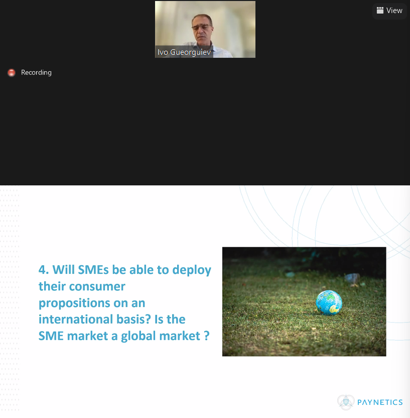 Our CEO <a href="/MikeDPeplow/">Mike Peplow</a> put the next question to our Co-founder Ivo Gueorguiev. Ivo shared his insights, telling the panel that "the SME embedded finance proposition isn't any less scalable than the consumer proposition" #money2030 #embeddedfinance