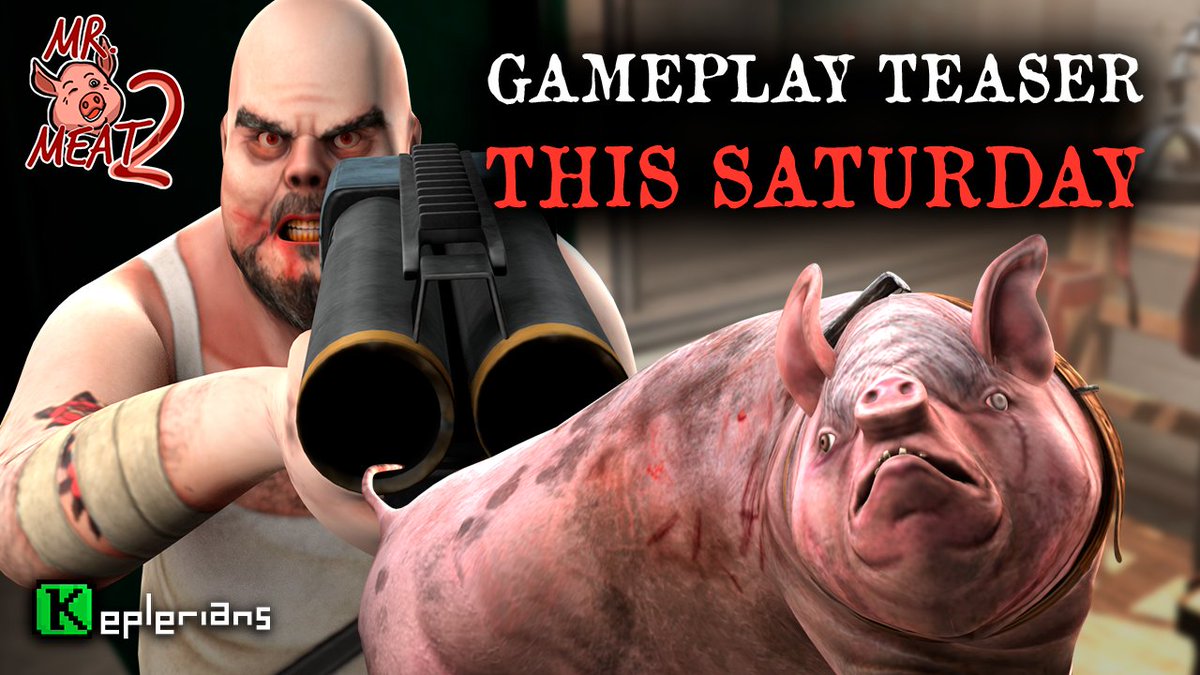 KepleriansTeam's tweet photo. Who do you think will be the player in #MrMeat2? 🤔 You'll find it out THIS SATURDAY! Don't miss the OFFICIAL GAMEPLAY TEASER! 🍖 

Remember that you can get a special reward if you pre-register now! Don't miss the chance! 😜

#Keplerians  #MrMeat #HorrorGames #IndieDev https://t.co/KSkCsU9Ig3