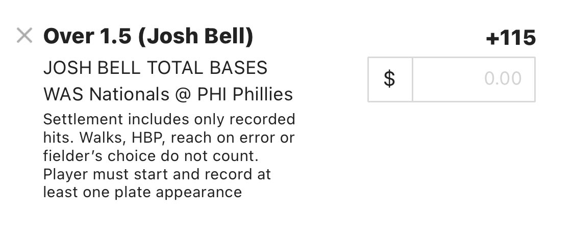 StashHouseProps's tweet photo. ⚾️Josh Bell o1.5 total bases (+115) 1u

• Bell 3 for 4 career vs Falter with a single and two home runs 
• Citizens Bank Park will be a playground, with wind blowing out to left-center

#GamblingTwitter #FreePicks https://t.co/TUy43CRmTi